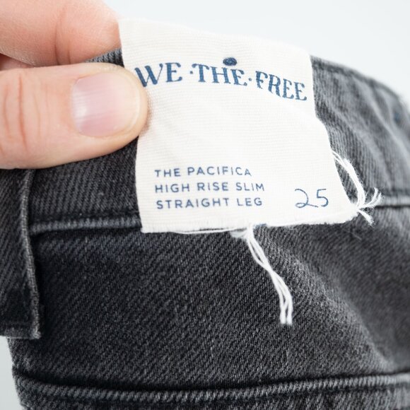 Free People We The Free Pacifica Straight Leg Jeans in Black | 25 | NWT - Picture 11 of 11